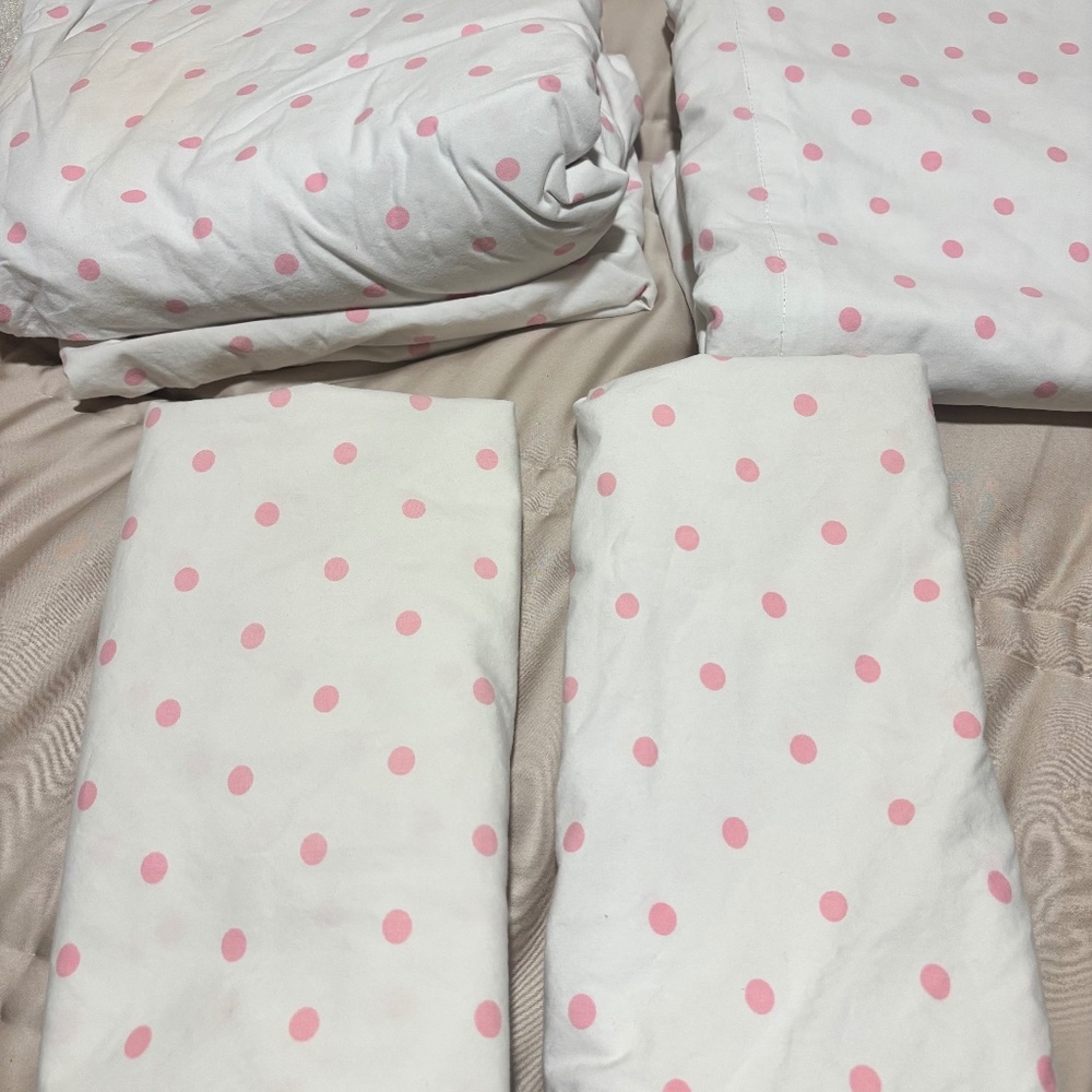 Pink Polka Dot Full Size Sheets